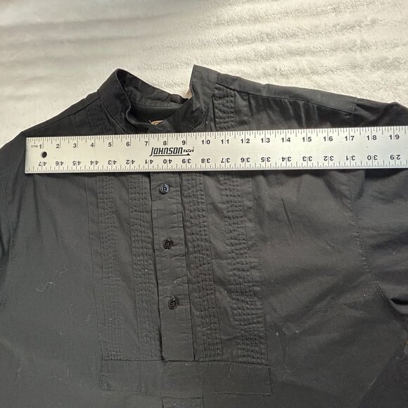 Scully Mens Black Cotton Gambler Long Sleeve Western Shirt Small Pullover Casual - Picture 6 of 8